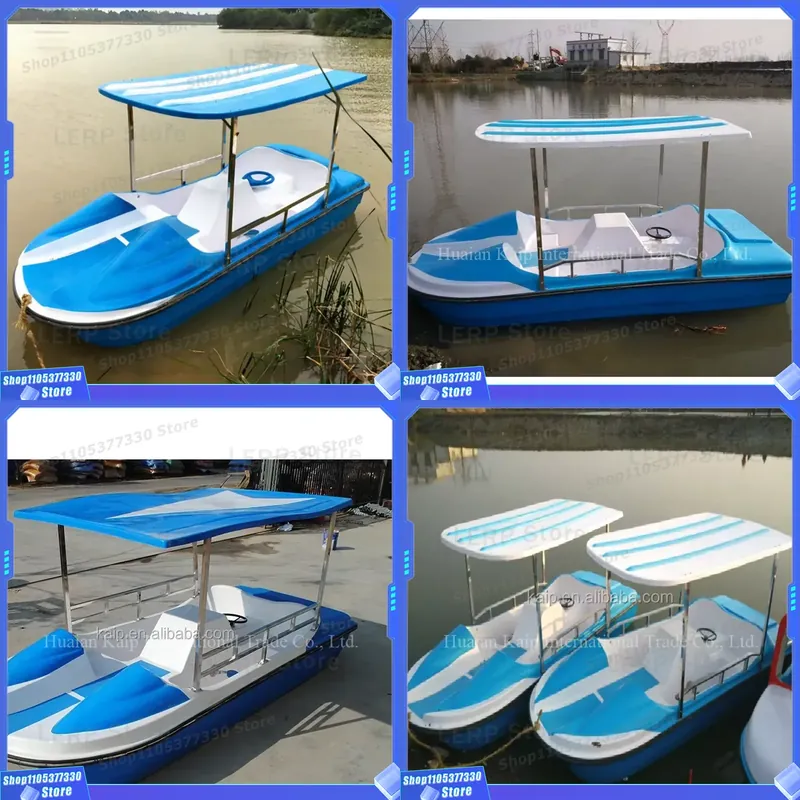 Fishing Equipment Logos - Hot Sale Blue Fiberglass Pedal Boat