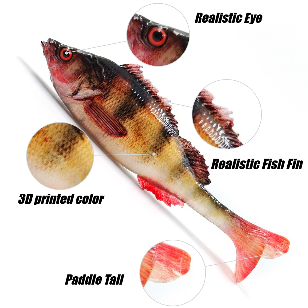 4/ 5PCS  3D Printed T-Tail Sof - Fishing Equipment Target recension och pris